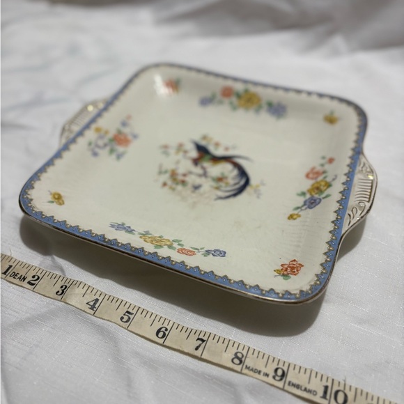 Vintage Floral Square Ceramic Dish with Handles - Picture 3 of 7
